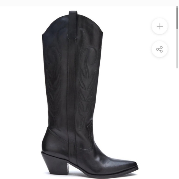 Coconuts by Matisse Shoes - Matisse Coconuts Agency Cowboy Boots - Size 8.5. Black.